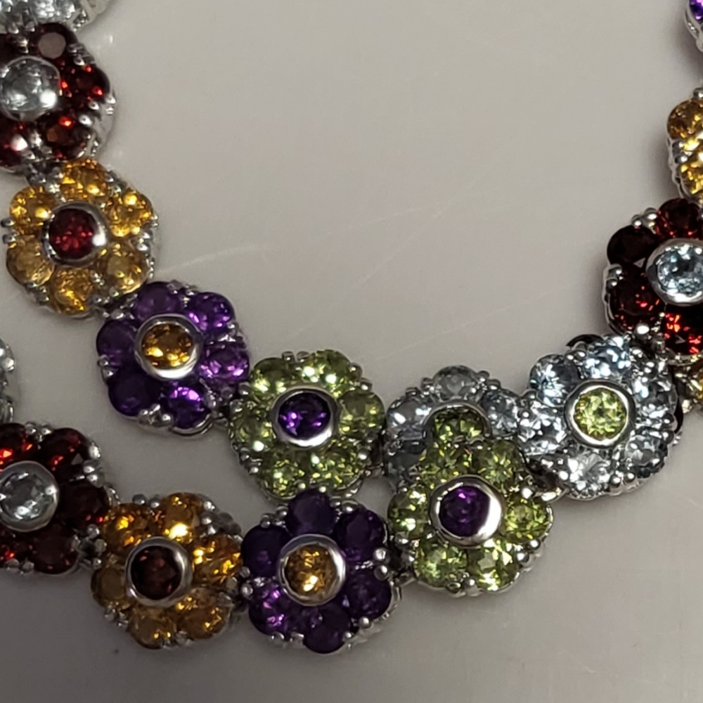 Sterling silver cubic zirconia necklace and bracelet set